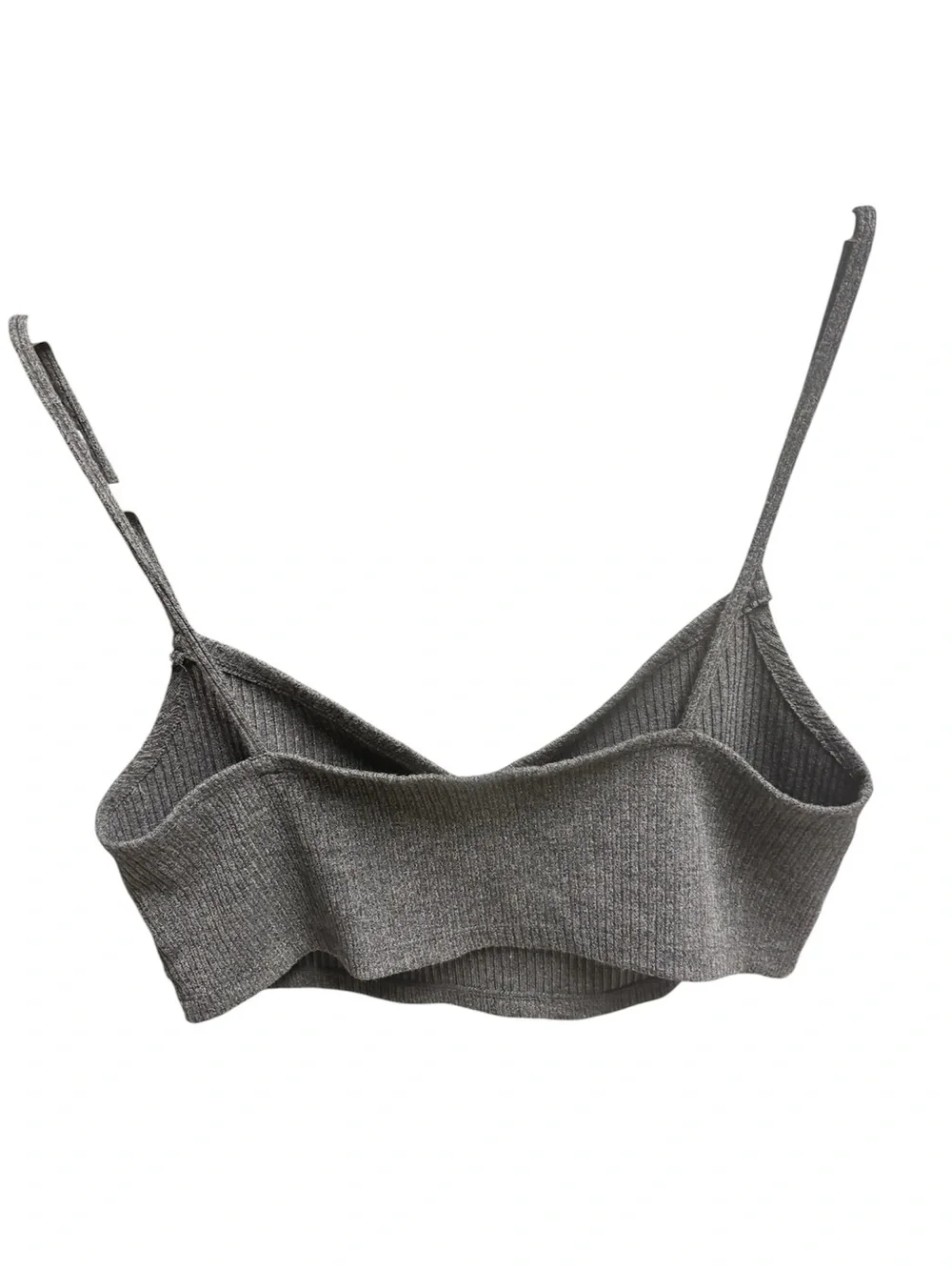 Reformation Ribbed Cami Bralette – Charcoal Gray – Size Large